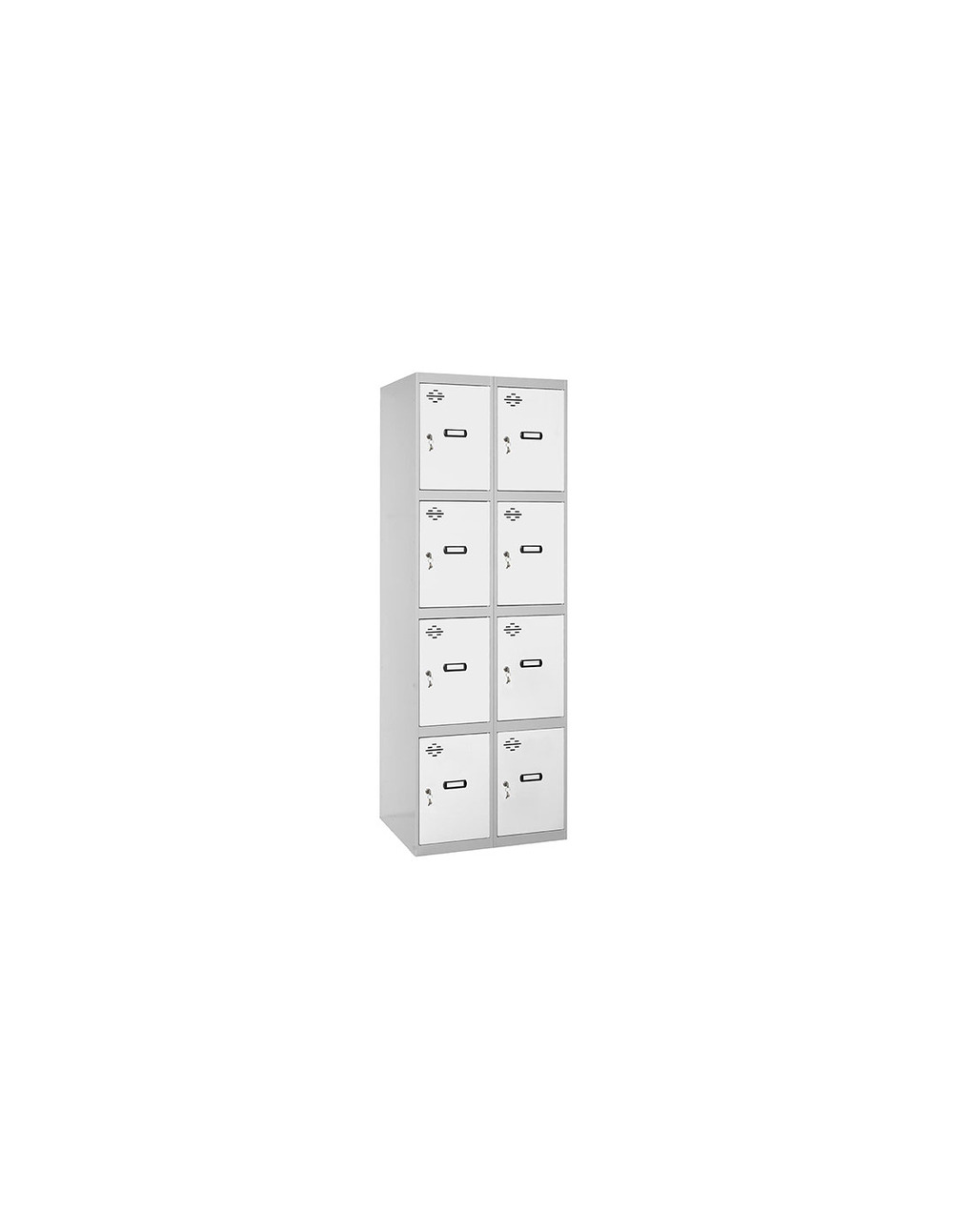 Casier-armoire simonlocker desm. 4 portes 2/8 300 (600) gr/bl gris/blanc 1800x600x500 - simonrack