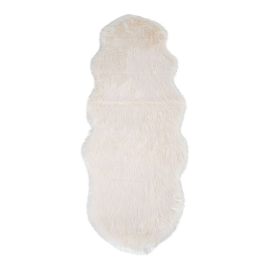 Peau d'agneau artificielle ivoire 60 x 180 cm