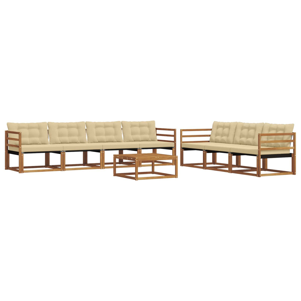 Ensemble de canapés d'extérieur 8 pcs naturel et beige