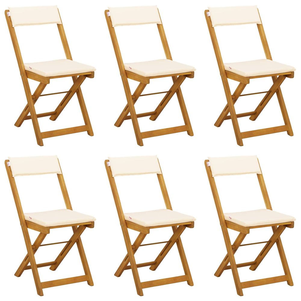 Chaises de bistrot d'extérieur 6 pc crème blanc