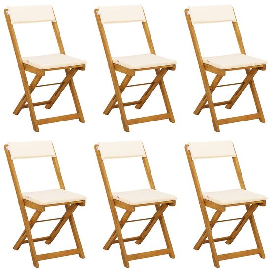 Chaises de bistrot d'extérieur 6 pc crème blanc