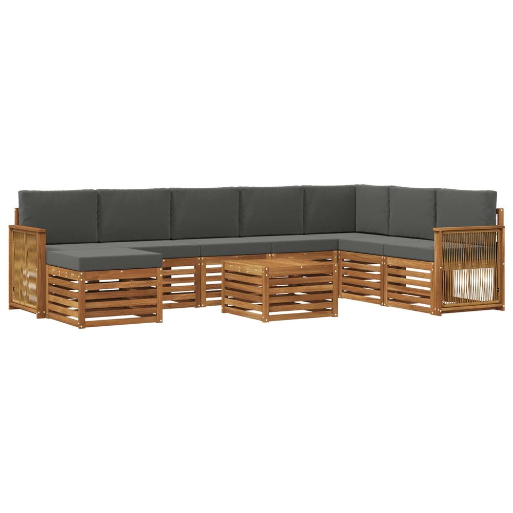 Ensemble de canapés d'extérieur 7 pc naturel et anthracite