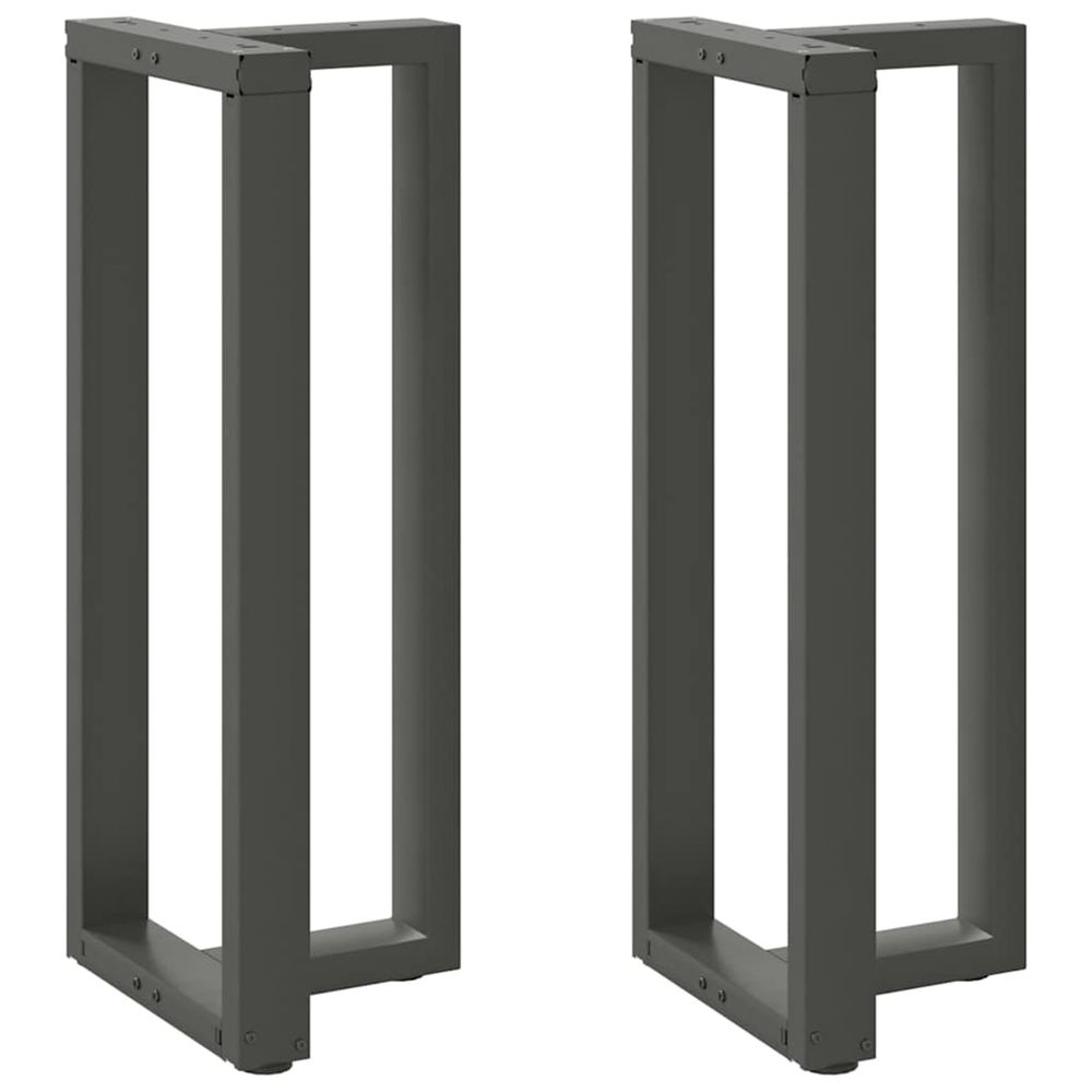 Pieds de table de bar en forme de t, 2 pièces, anthracite, 40 x 35 x (100-101) cm, acier