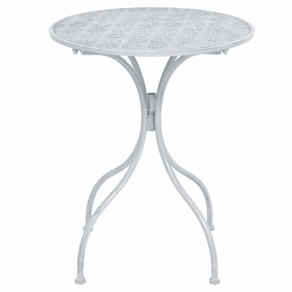 Ensemble de bistro 3 pcs acier blanc grisâtre