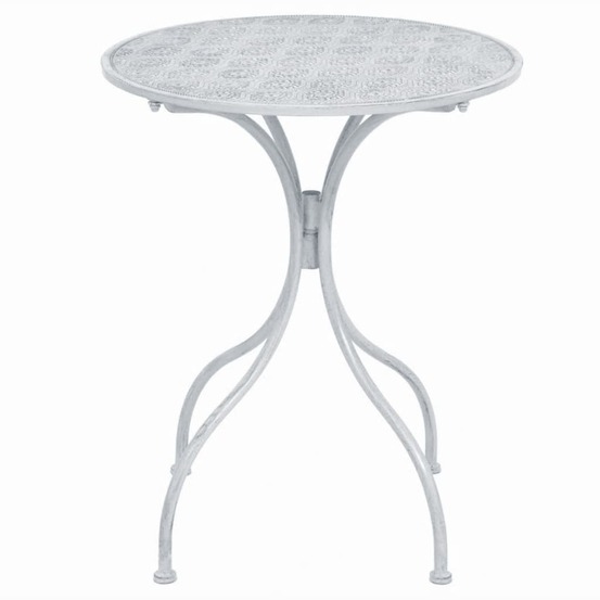 Ensemble de bistro 3 pcs acier blanc grisâtre