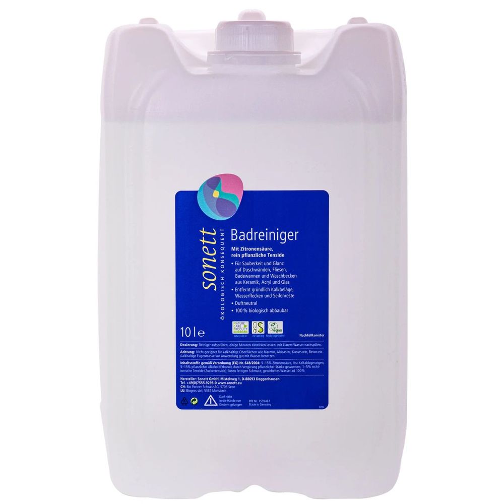 Nettoyant salle de bain 10 litres, nettoyant anticalcaire salle de bain, sonett
