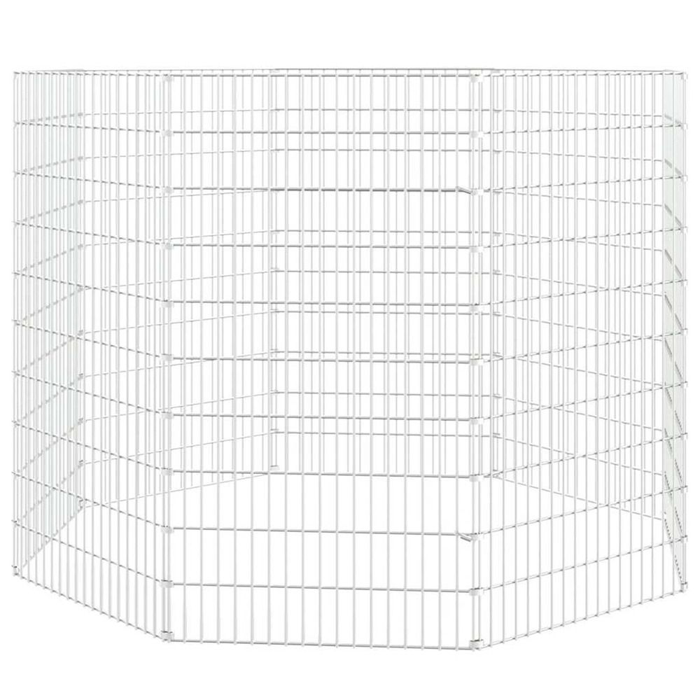 Enclos pour animaux en liberté 8 panneaux 54 x 100 cm fer galvanisé