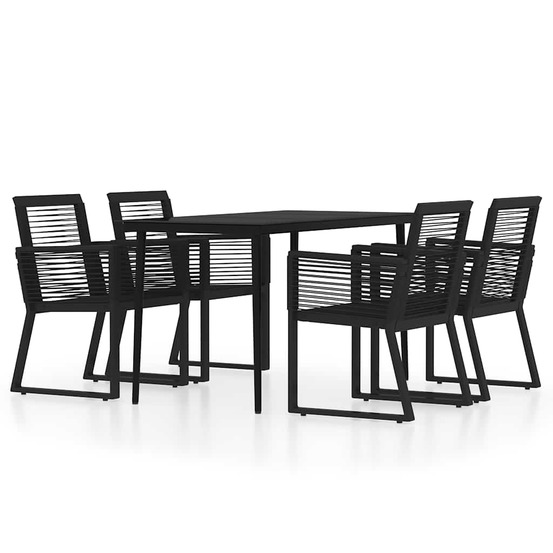 Ensemble à manger de jardin 5 pcs noir
