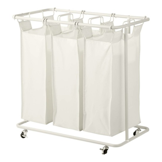5five - panier à linge linea à roulettes 47,7l beige 79x44,8x79,4 cm