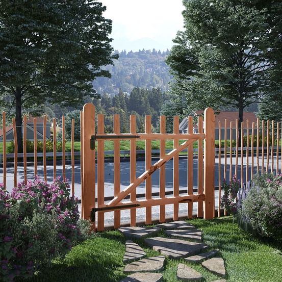 Portillon de clôture bois de noisetier imprégné 100x90 cm