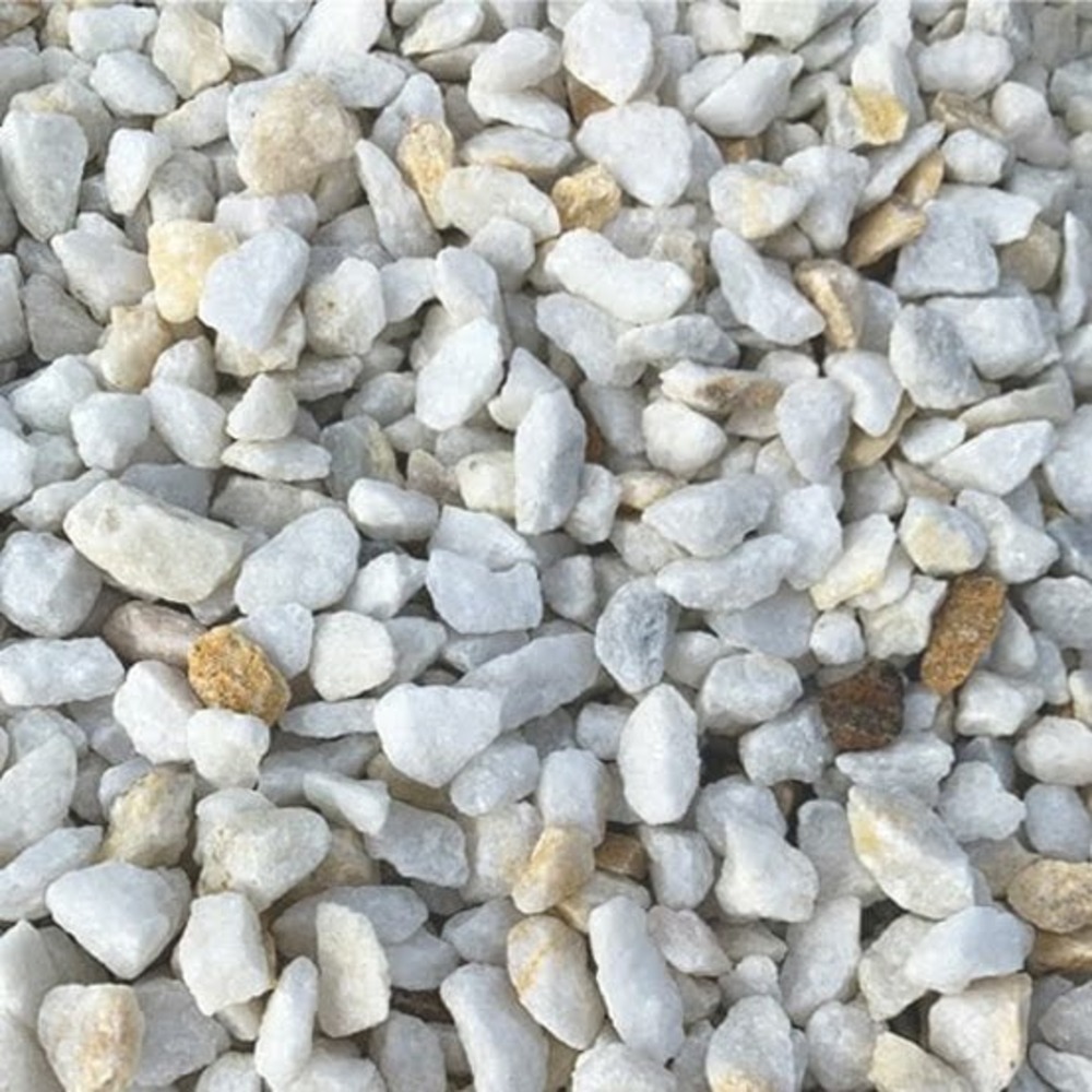 Sac de +/- 200kg = 2,5m² gravier de marbre blanc cristal 8/12