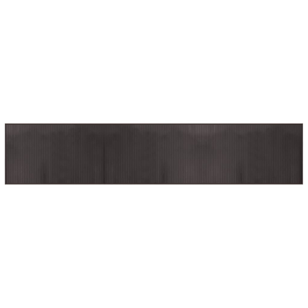 Tapis rectangulaire marron foncé 60x300 cm bambou