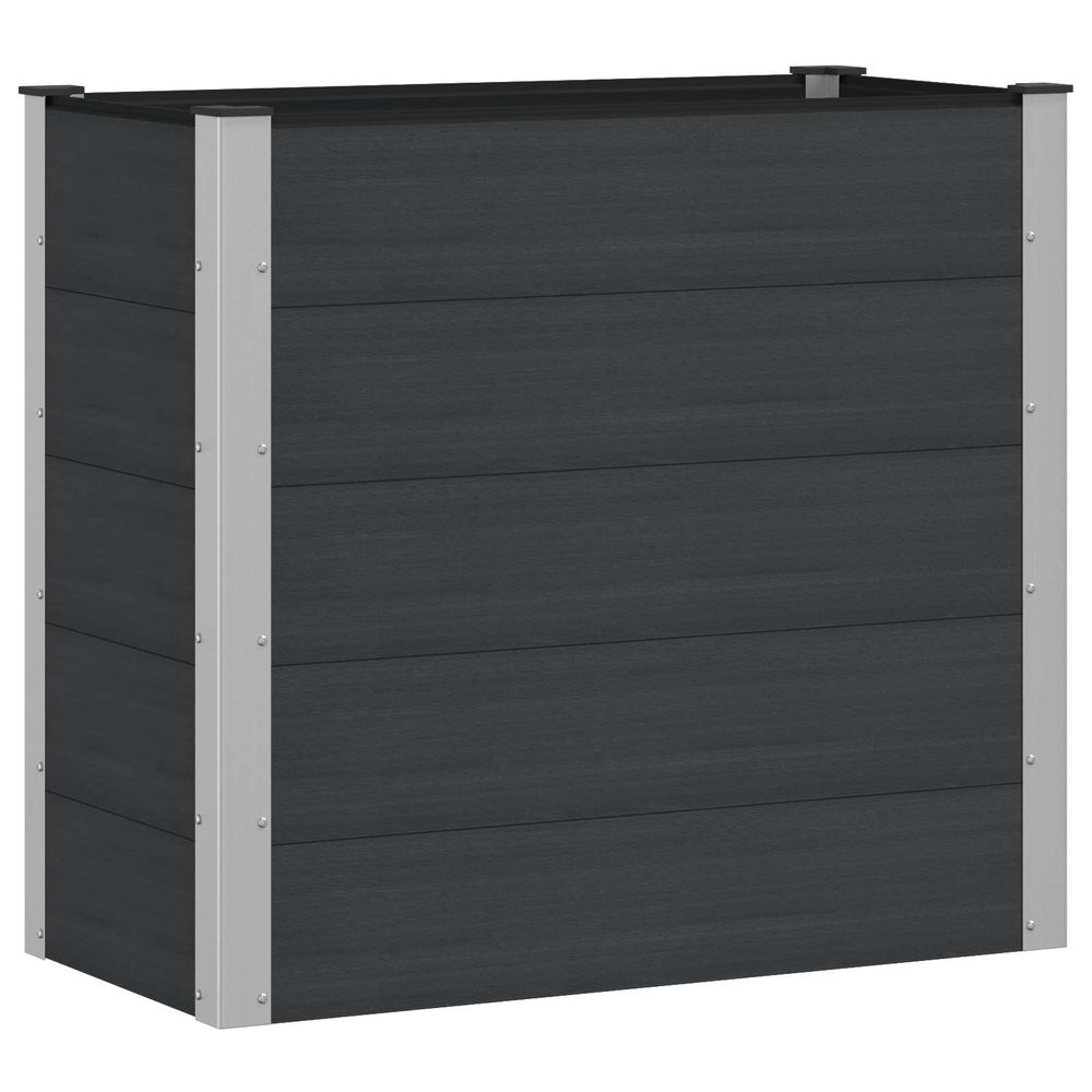 Jardinière surélevée noir 100 x 50 x 91 cm wpc et aluminium
