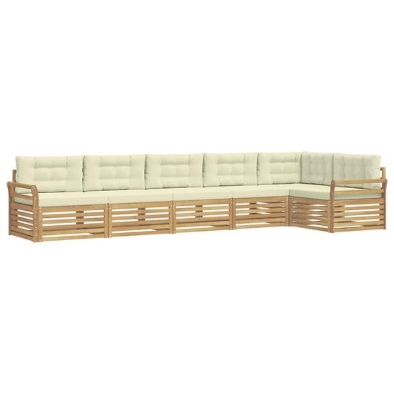 Ensemble de canapés d'extérieur 6 pc blanc et crème polyester