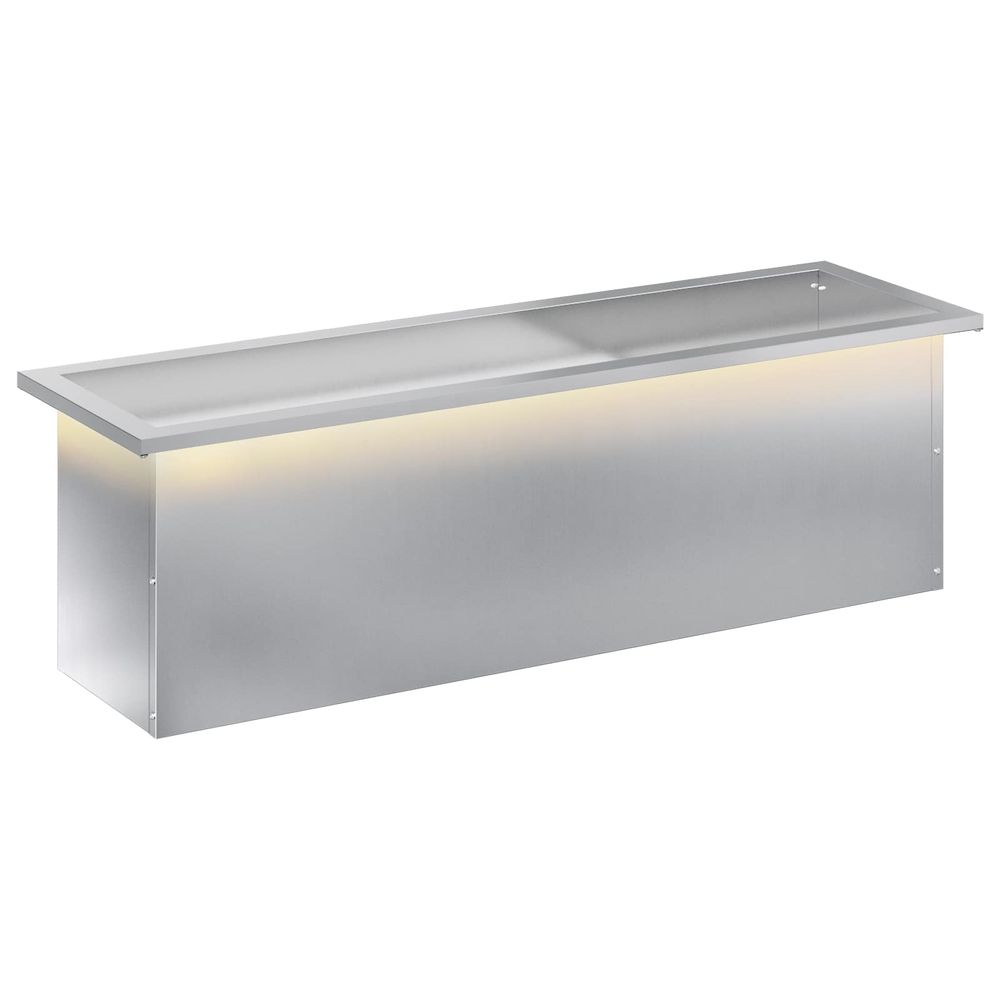 Jardinière d'extérieur de jardin avec led argenté 30 x 100 x 30 cm
