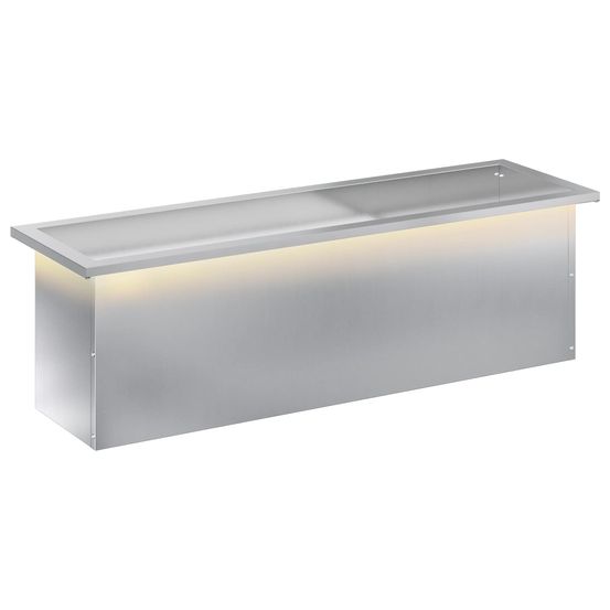 Jardinière d'extérieur de jardin avec led argenté 30 x 100 x 30 cm
