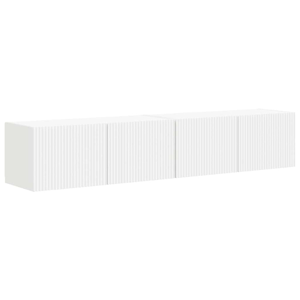 Meuble tv mural 2 pcs blanc 60 x 31 x 29.5 cm bois d'ingénierie