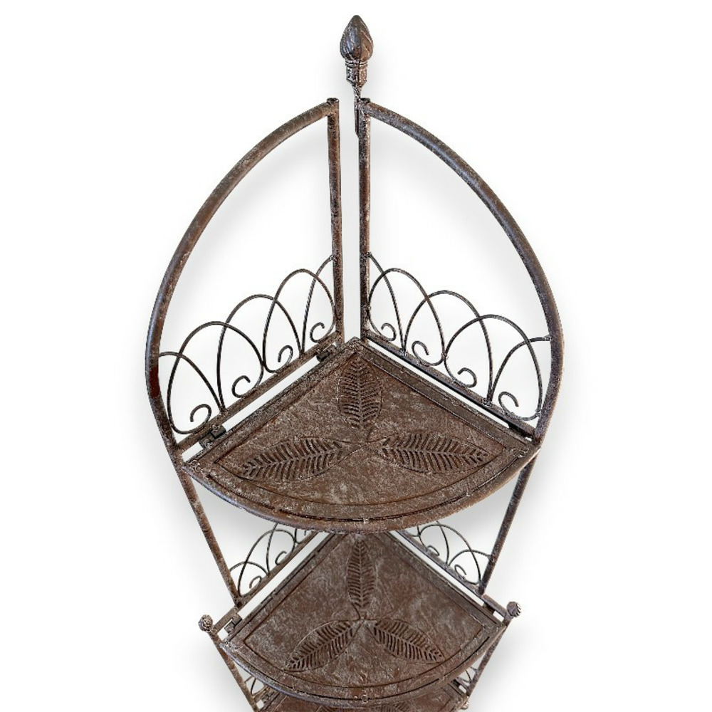 Etagère d'angle fer vintage 29x29x117cm