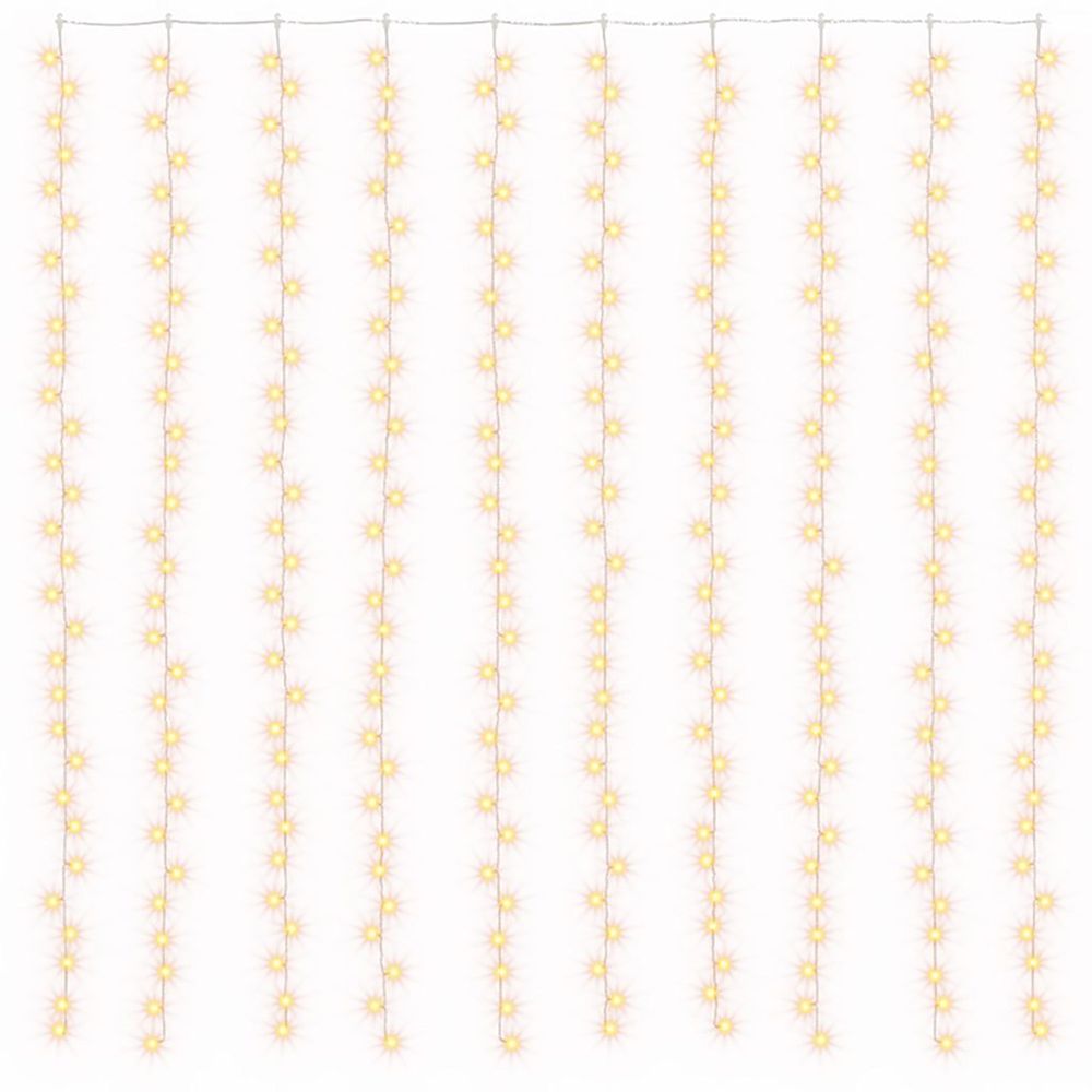Rideaux lumineux à led 3x3 m 300 led blanc chaud 8 fonctions