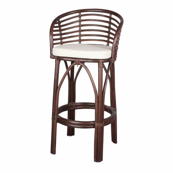 Tabouret haut en bambou et rotin avec un style tropical - modèle 026 - marron