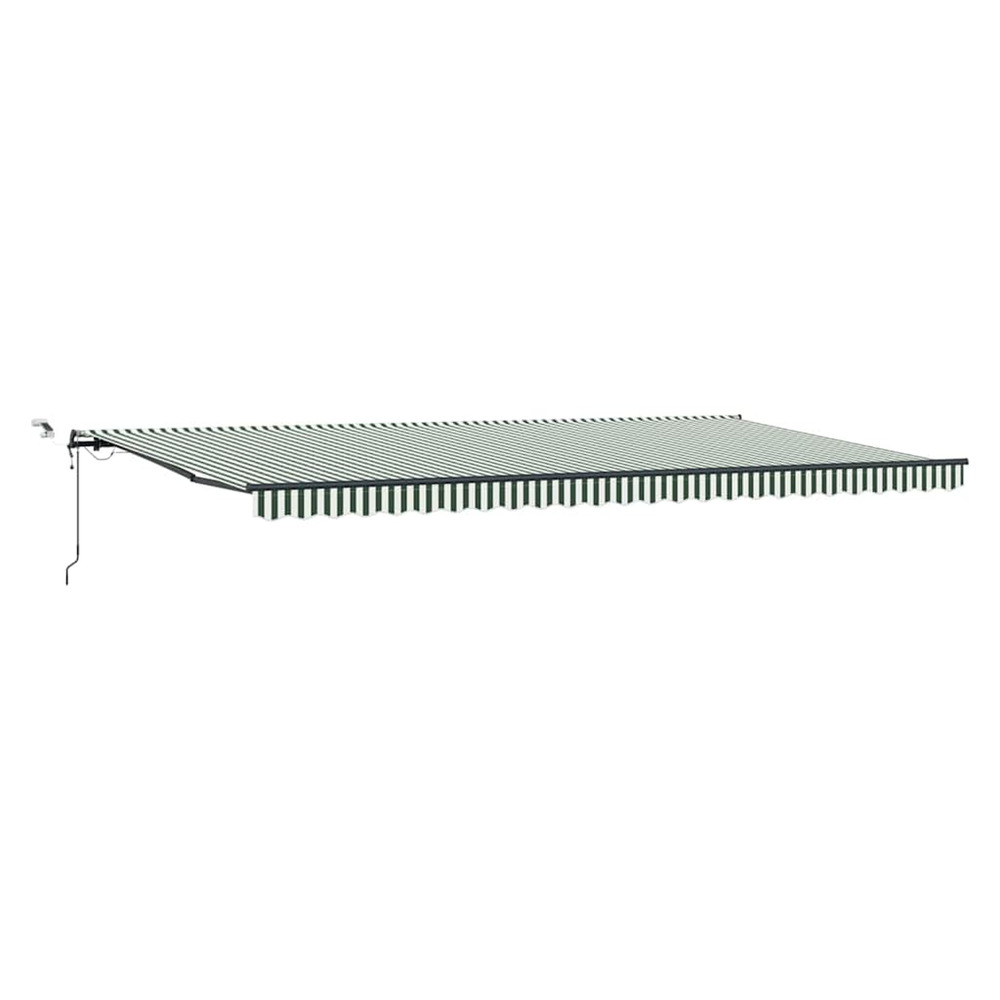 Auvent rétractable with vert et blanc 600 × 350 cm tissu
