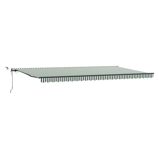 Auvent rétractable with vert et blanc 600 × 350 cm tissu
