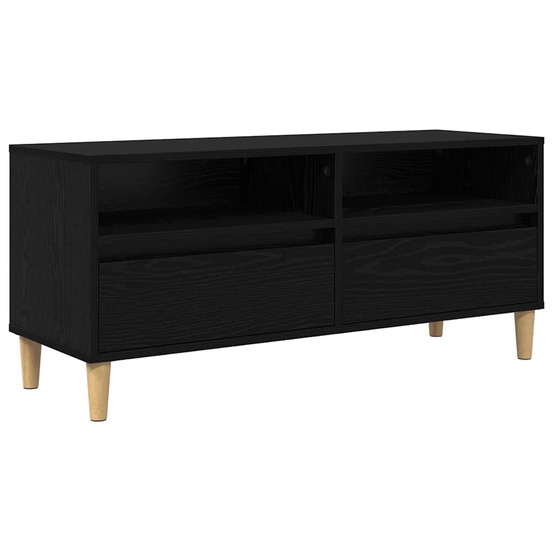 Meuble tv chêne noir 100 x 34,5 x 44,5 cm bois d'ingénierie