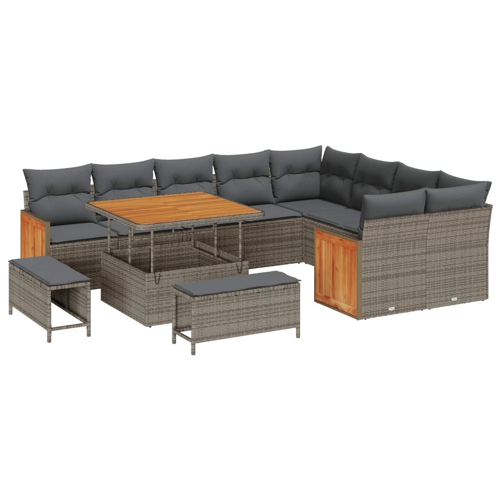 Ensemble de canapé de jardin 12 pc 12-nombre de places gris