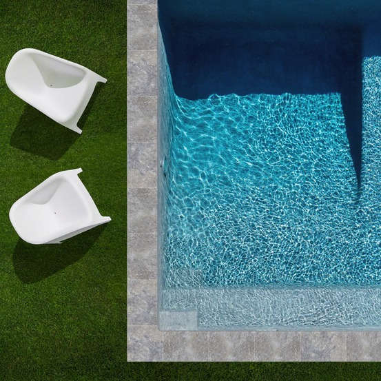 Kit complet - margelles pour piscine 10x5m en travertin gris (avec colle, joint, hydrofuge ...) - ro'ma nature