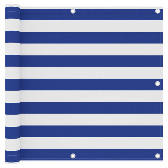Écran de balcon blanc et bleu 90x300 cm tissu oxford