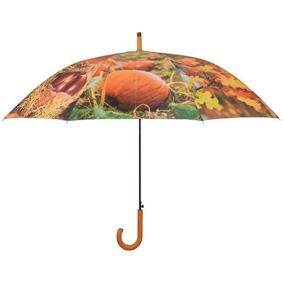 Grand parapluie bois et métal toile polyester automne