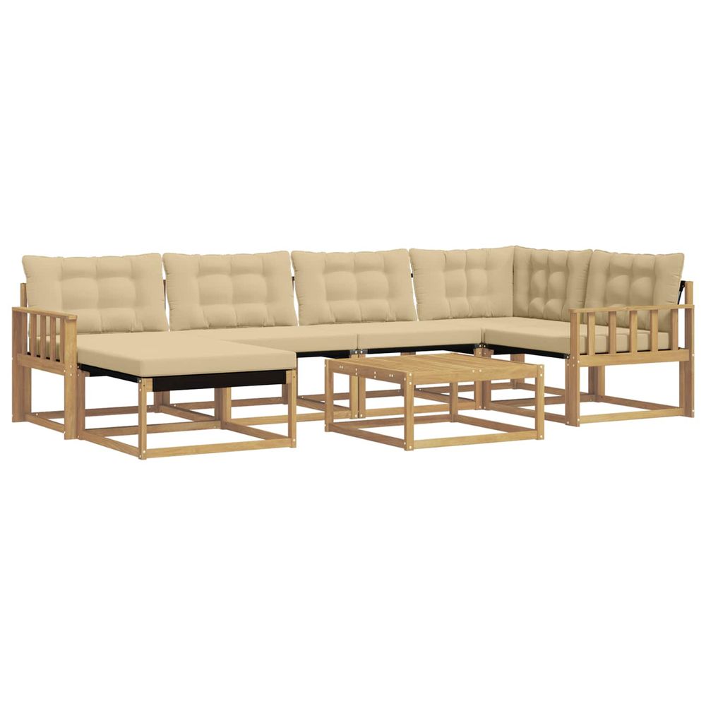 Ensemble de canapés d'extérieur 7 pc blanc et beige