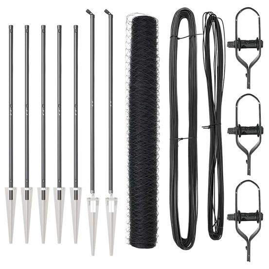 Poteau de clôture. Gris 10 x 1,2 m (maillage de 36 mm)