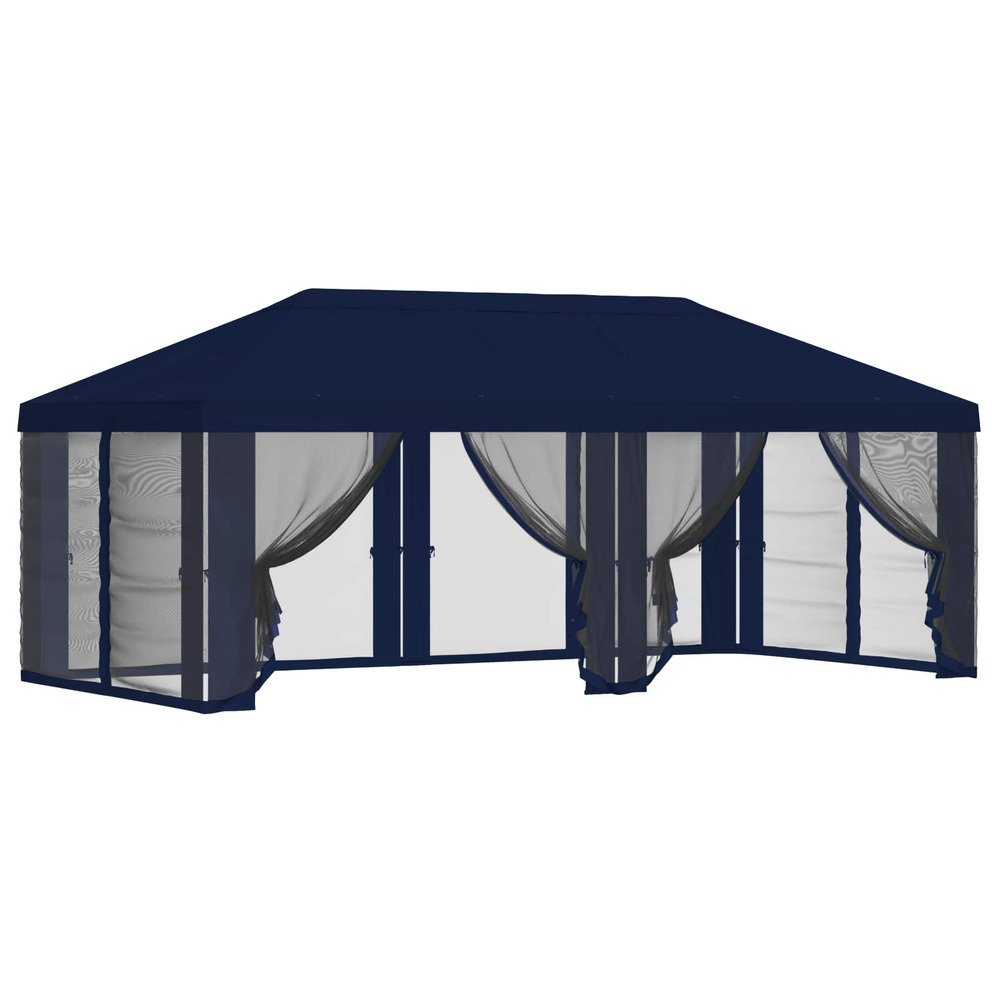Housse de tonnelle avec murs latéraux 6 x 3 m bleu polyester