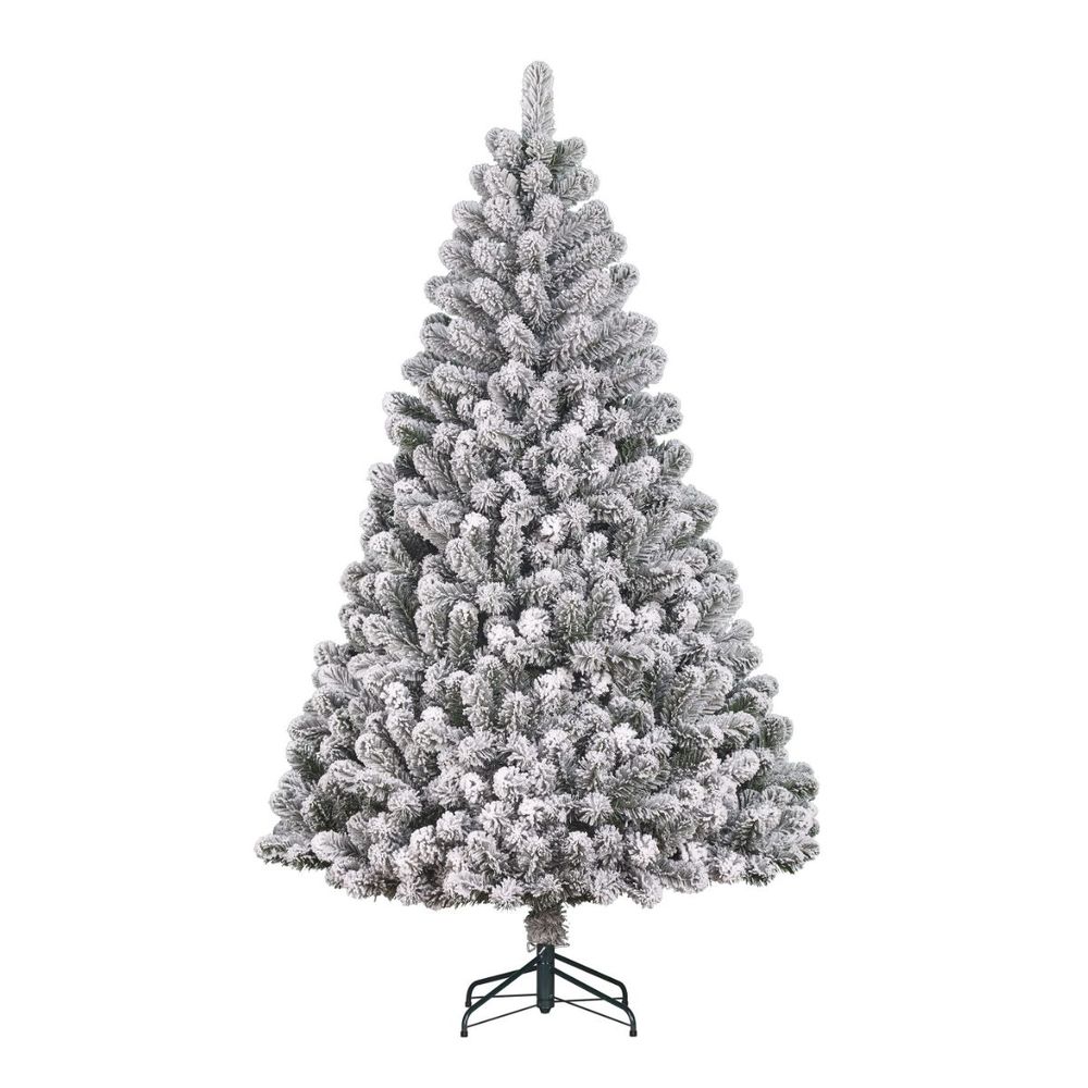 Black box trees alderfen sapin de noël artificiel avec neige - arbre h210 x ø137 cm - christmas tree avec 771 branches et socle -