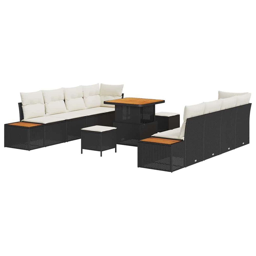 Ensemble de canapé de jardin 11 pc 10-nombre de places noir