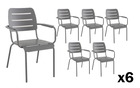 Lot de 6 fauteuils de jardin vintage kleo gris   mwh®