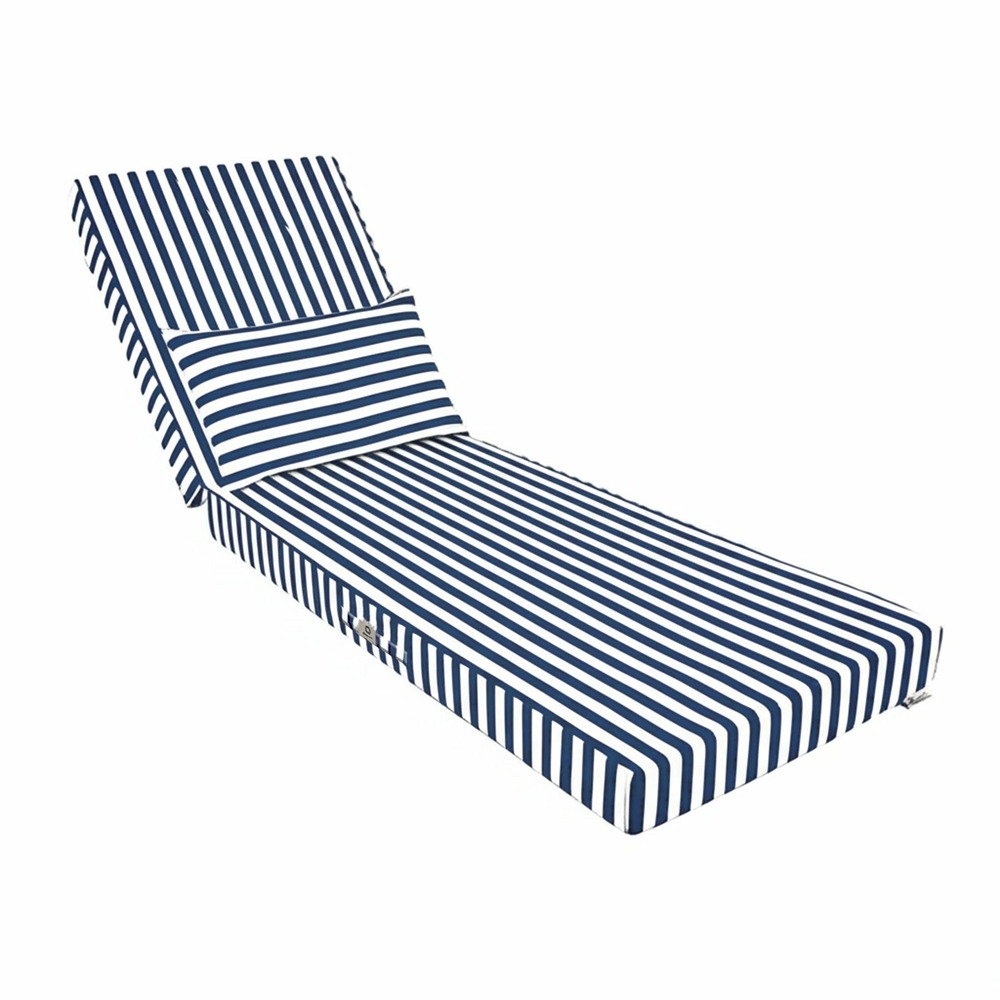 Coussin bain de soleil premium avec coussin - rayures marine