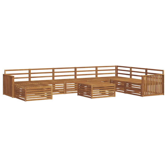 Ensembles de canapés 9 pcs naturel bois d'acacia massif