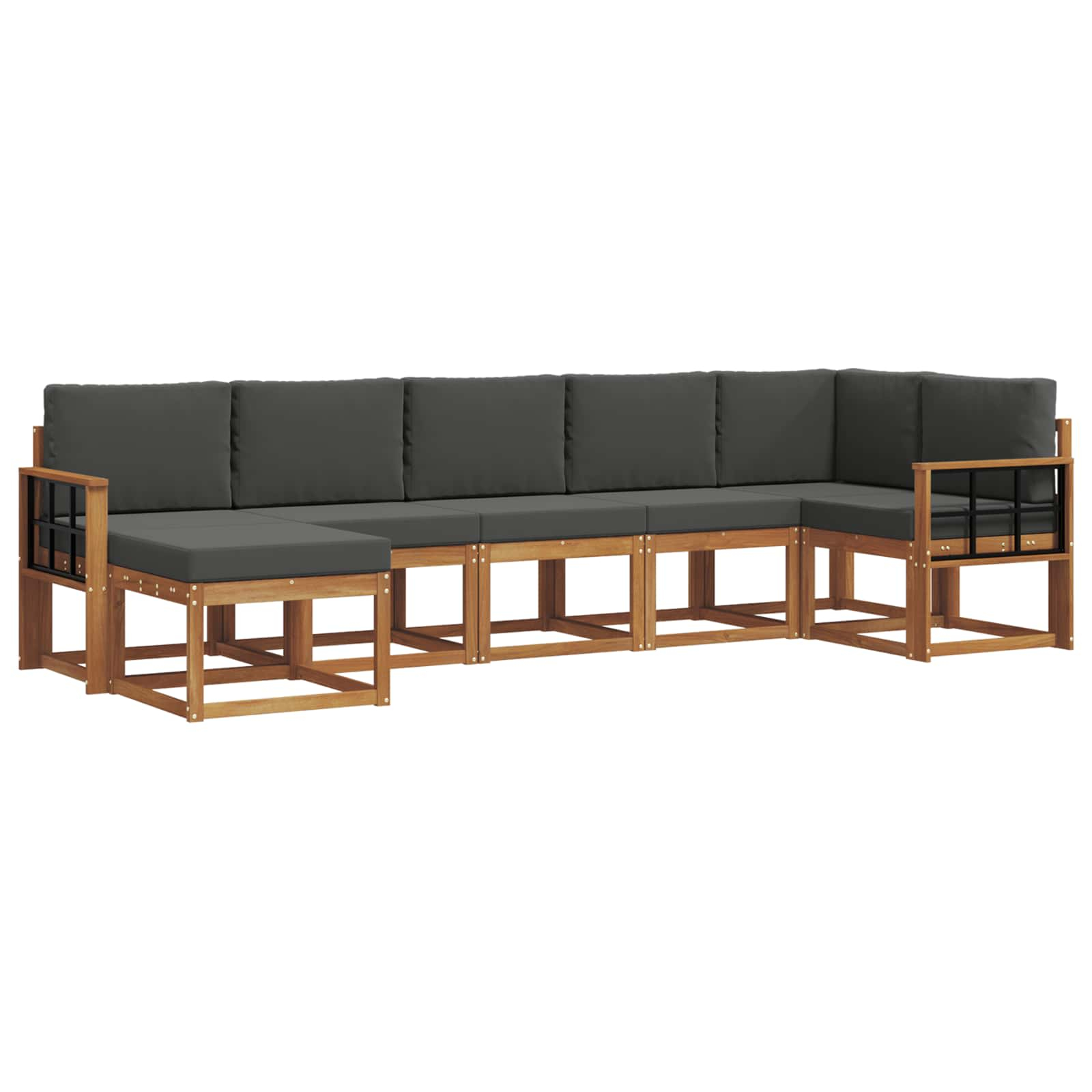 Ensemble de canapés d'extérieur 7 pcs naturel et anthracite