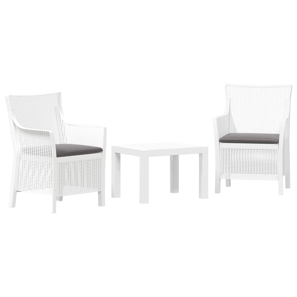 Ensemble salon avec coussin 3 pcs blanc pp
