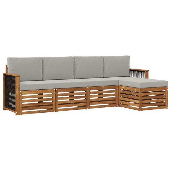 Ensemble de canapés d'extérieur 5 pc naturel et gris clair