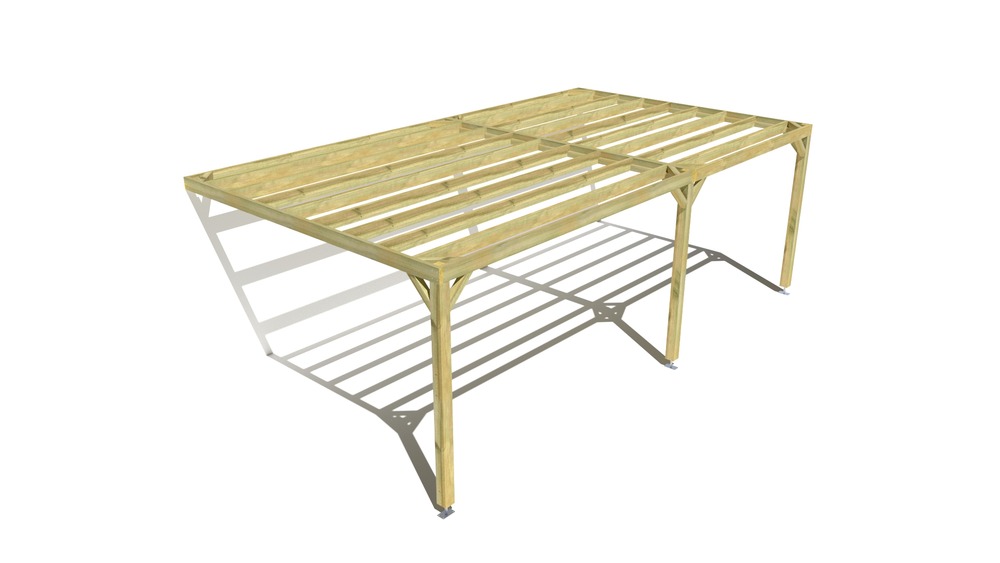 Pergola bois • 7m x 4m • adossée • sens largeur • livraison comprise