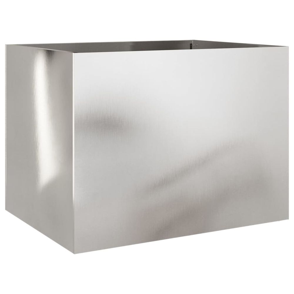 Jardinière d'extérieur argenté 62x47x46 cm acier inoxydable