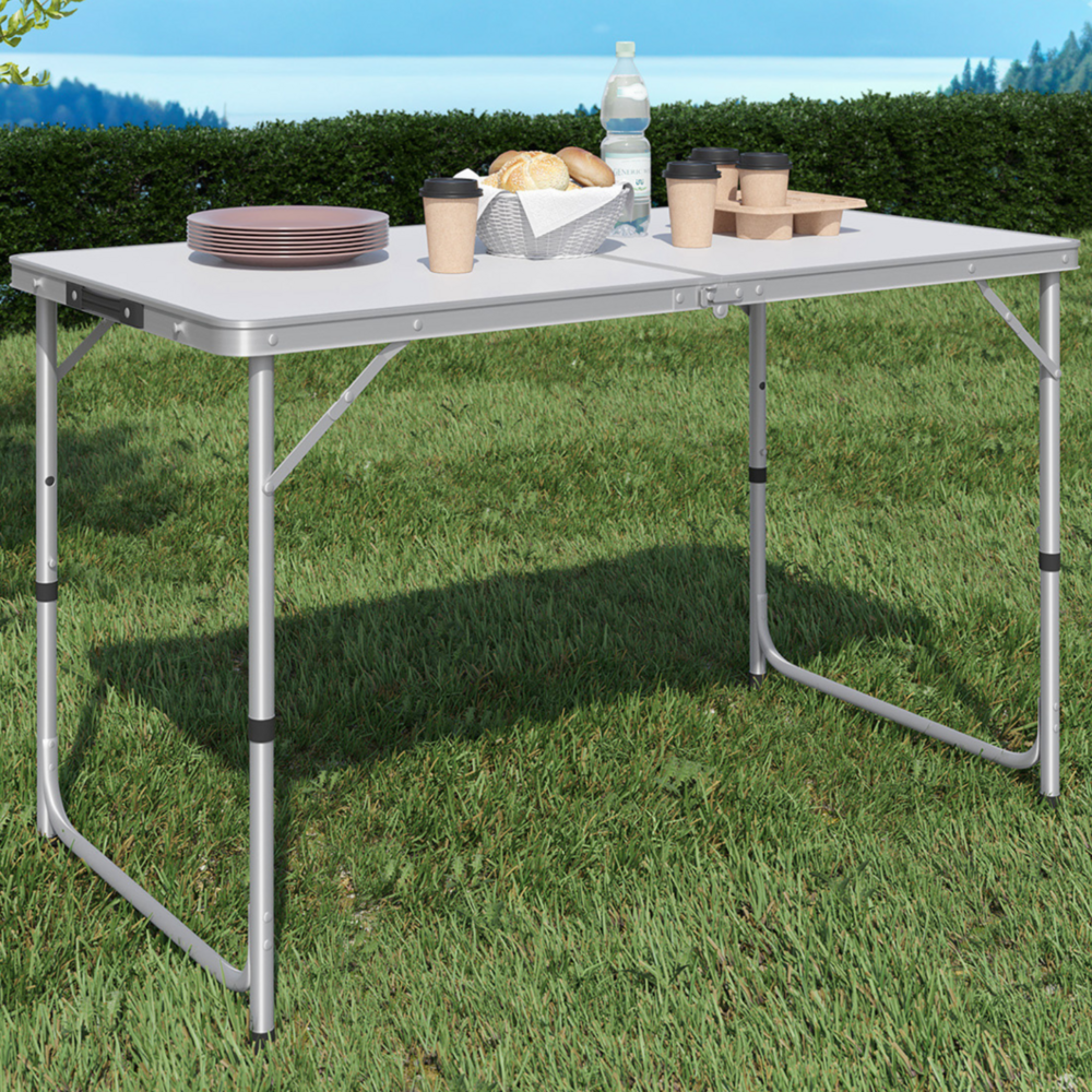 Table de camping pliante réglable en hauteur 120 cm
