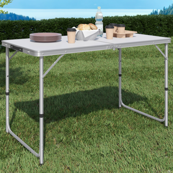 Table de camping pliante réglable en hauteur 120 cm