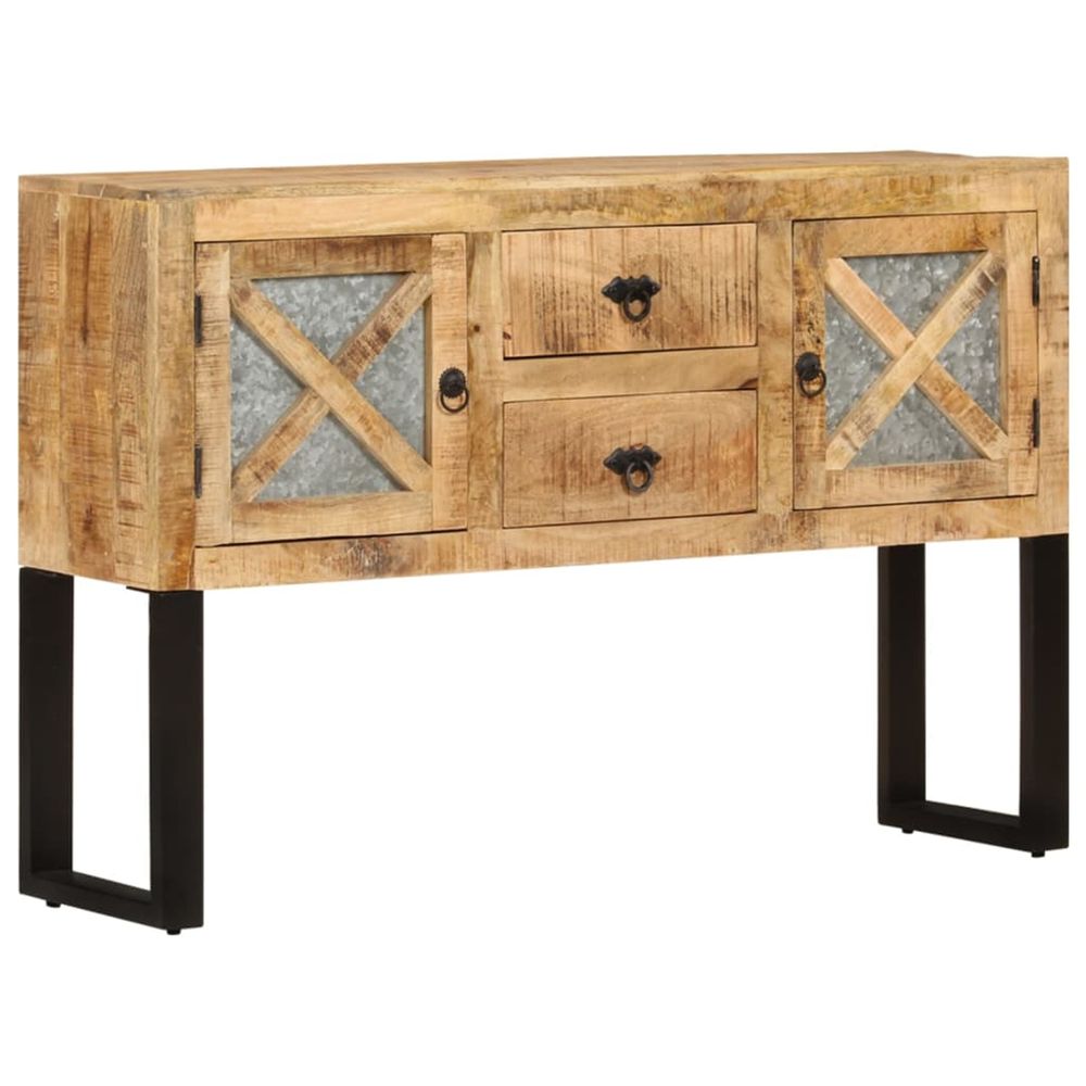 Buffet 110x30x74 cm bois de manguier brut