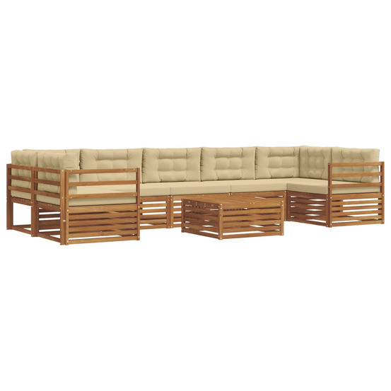 Ensemble de canapés d'extérieur 8 pcs naturel et beige