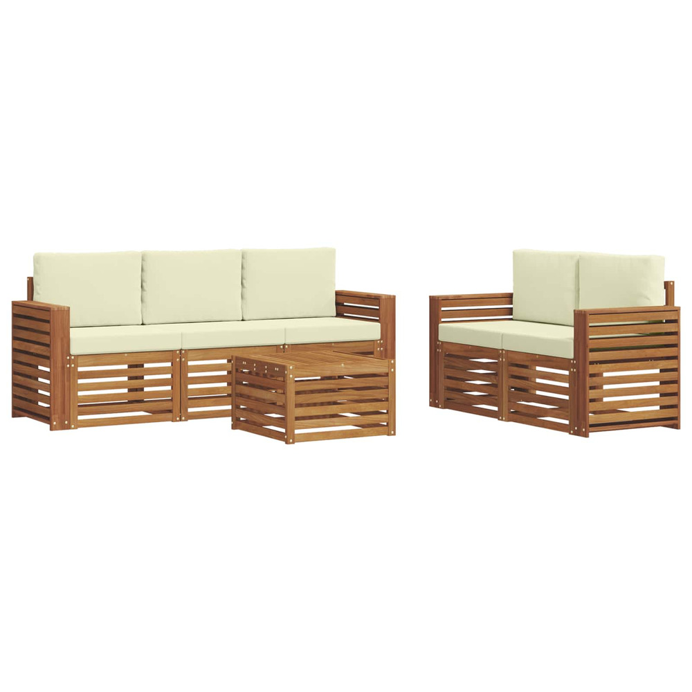 Ensembles de canapés avec coussin 6 pcs naturel et crème