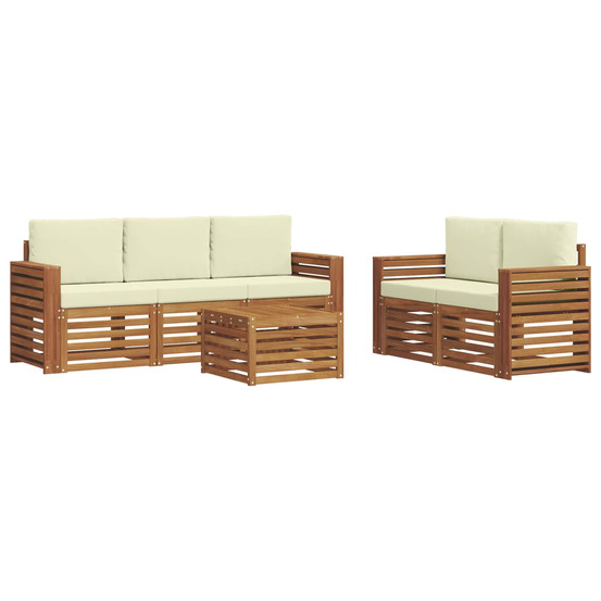 Ensembles de canapés avec coussin 6 pcs naturel et crème